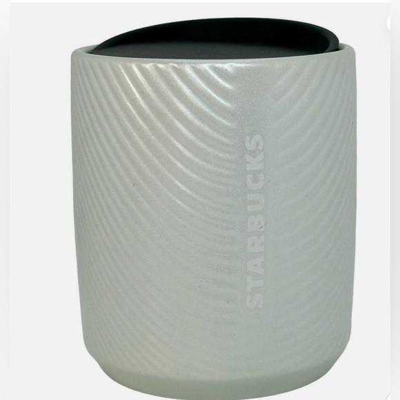 Starbucks Pearlescent Ceramic Short Tumbler Mint Green Ribbed Cup 8oz New 2023 - Picture 5 of 16